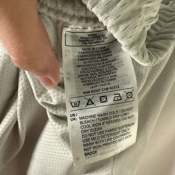 KU Jayhawks Basketball Adidas Shorts Men's Large White Mesh 7" Inseam Drawstring - Picture 6 of 9